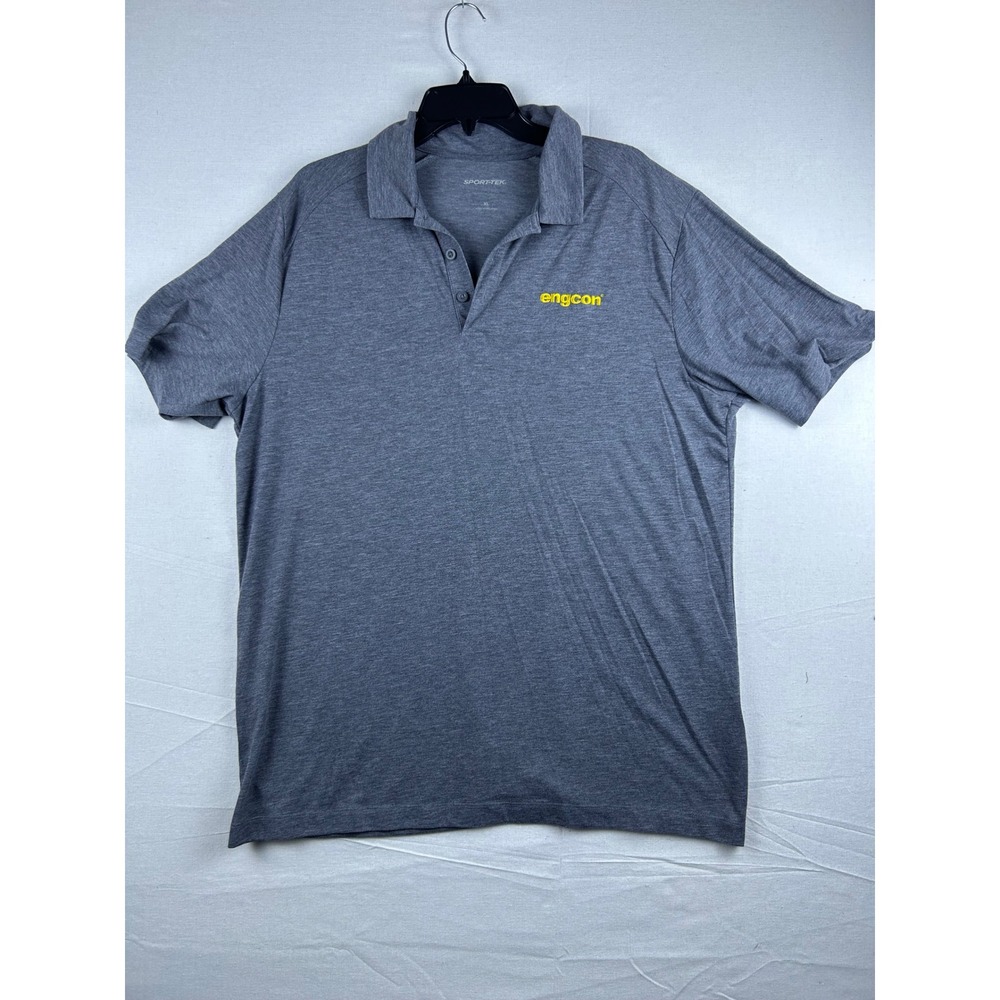 Sport-Tek Mens XL Gray Heather Engcon Embroidered Logo Performance Polo Shirt